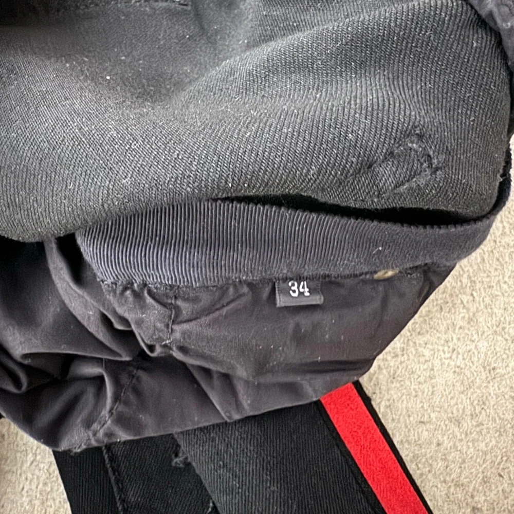 Amiri Jeans 34 Glitter Track Jeans Black With Red Stripe Men's Skinny Distressed - Picture 5 of 14